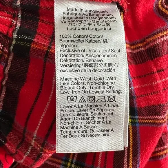 J.Crew Flannel Pajama Pant Good Tidings Plaid Women’s Size S CP545 New